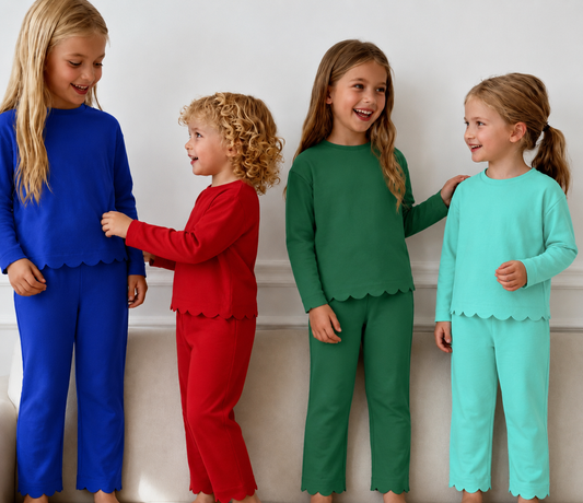 Long sleeve scallop set PLAIN SET PREORDER