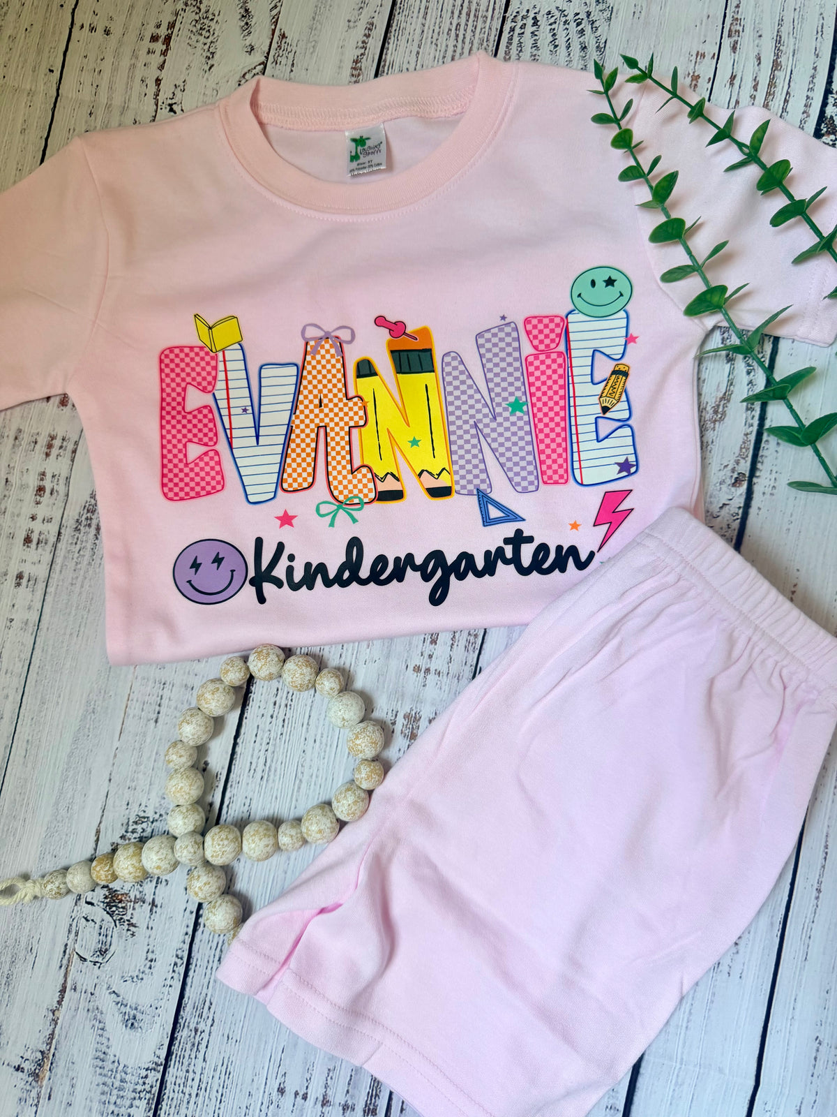 Custom Laughing Giraffe short set