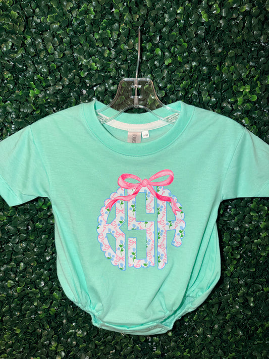 DTF Custom Floral Monogram Bubble
